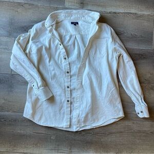 CROFT & Barrow 100% Cotton Button Down Long Sleeve Shirt Large